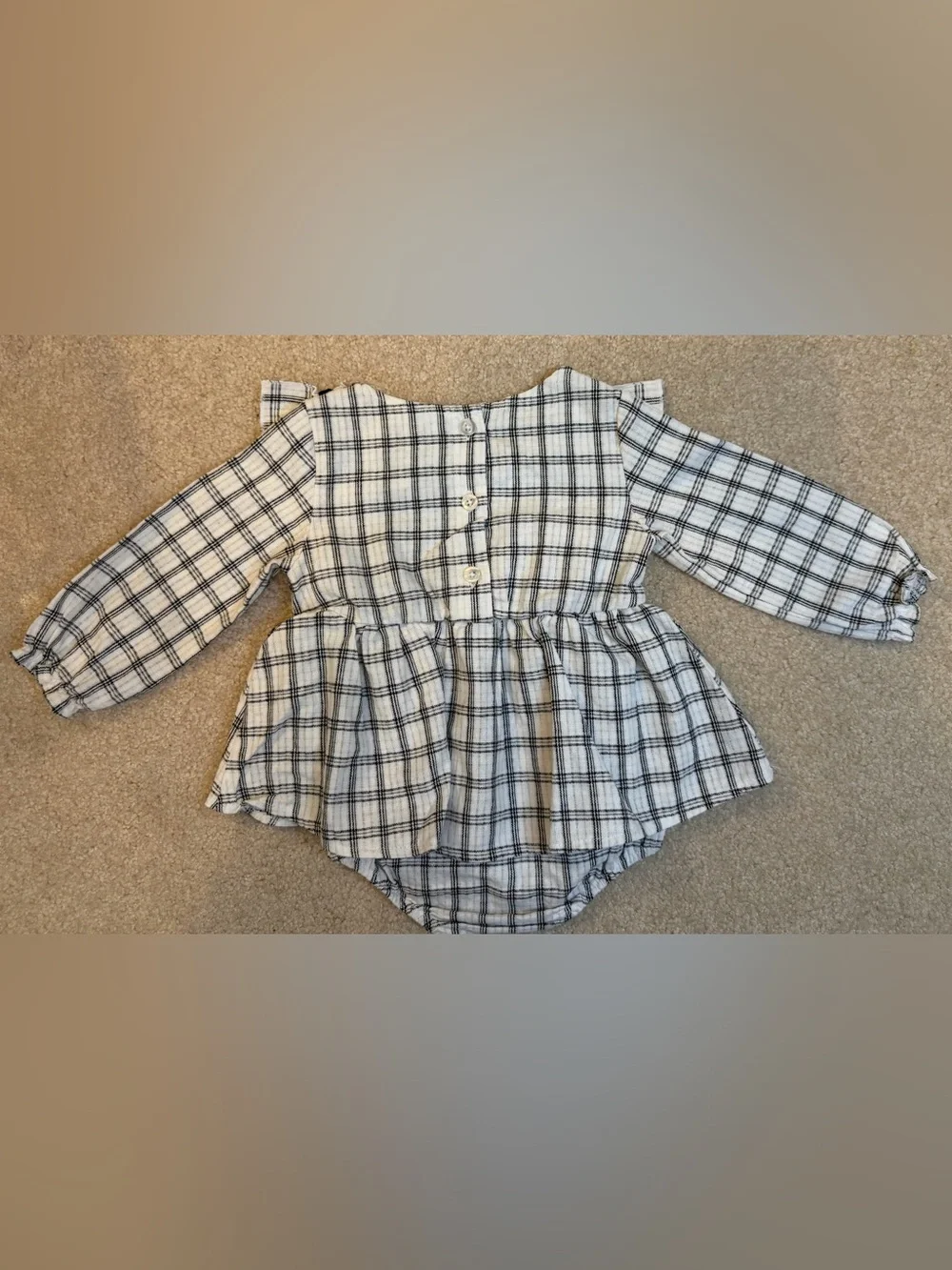 Nicole Miller New York Black & White Plaid Bubble Romper